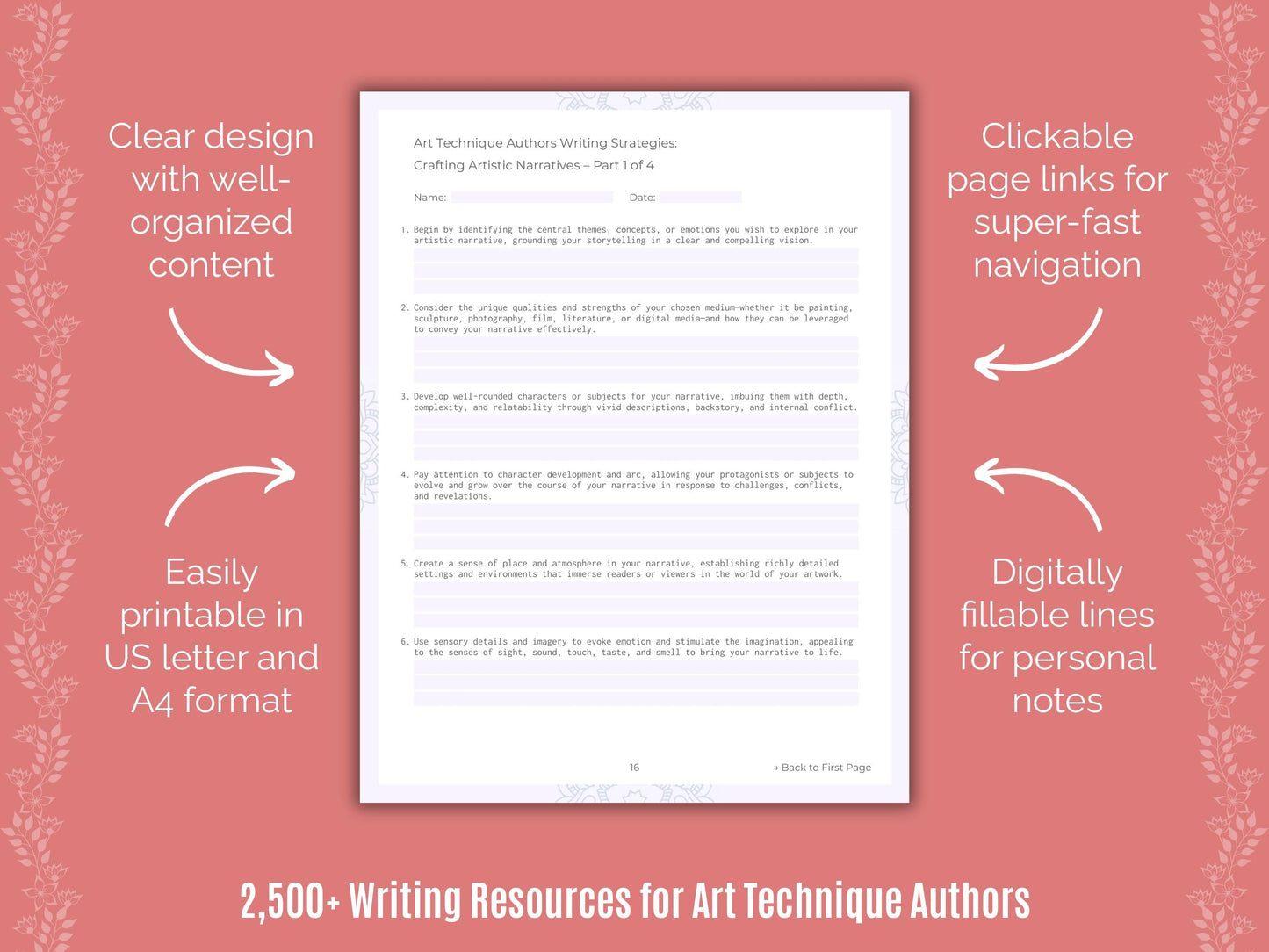 Art Technique Authors Writing Cheat Sheets