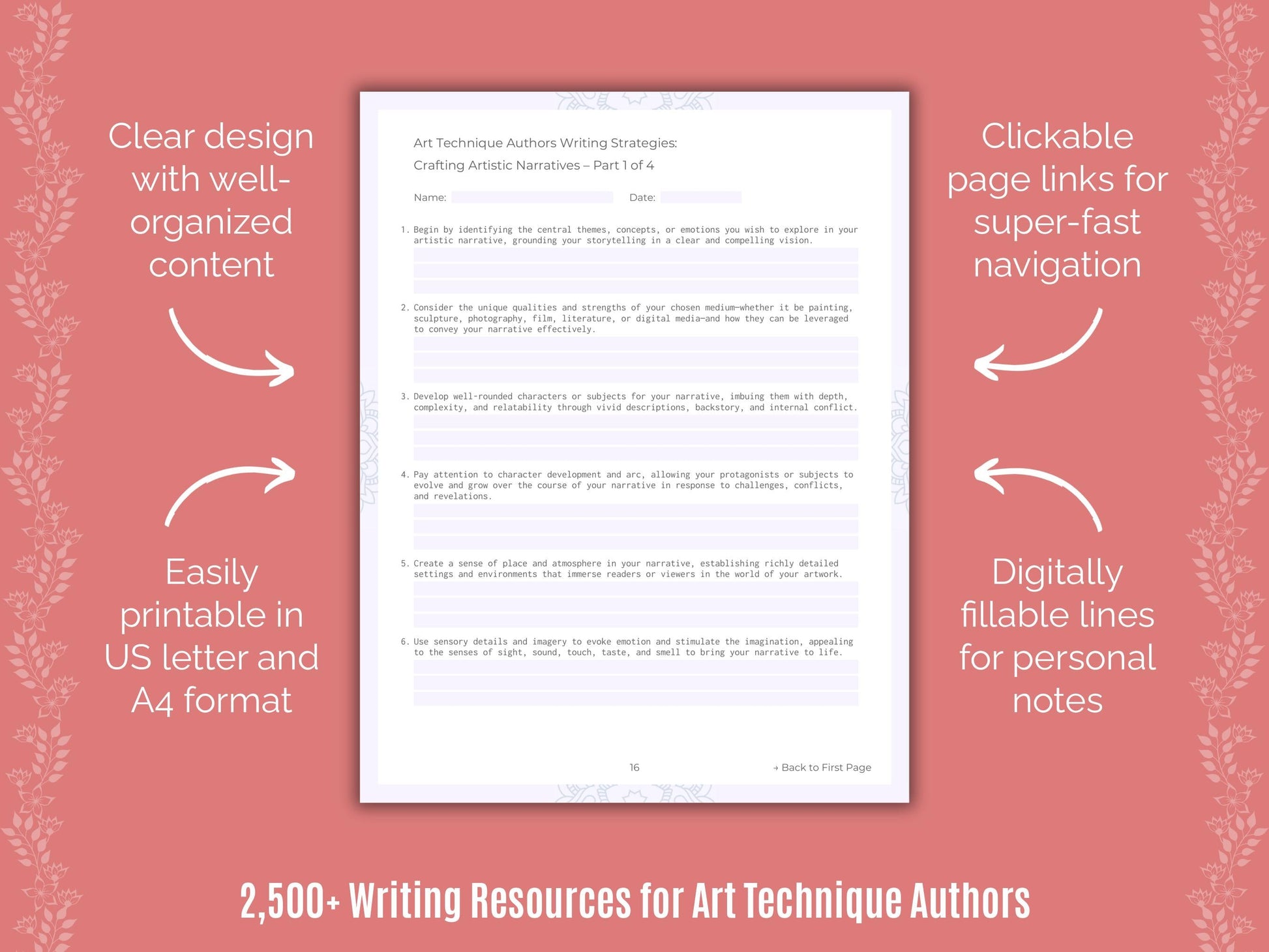 Art Technique Authors Writing Cheat Sheets