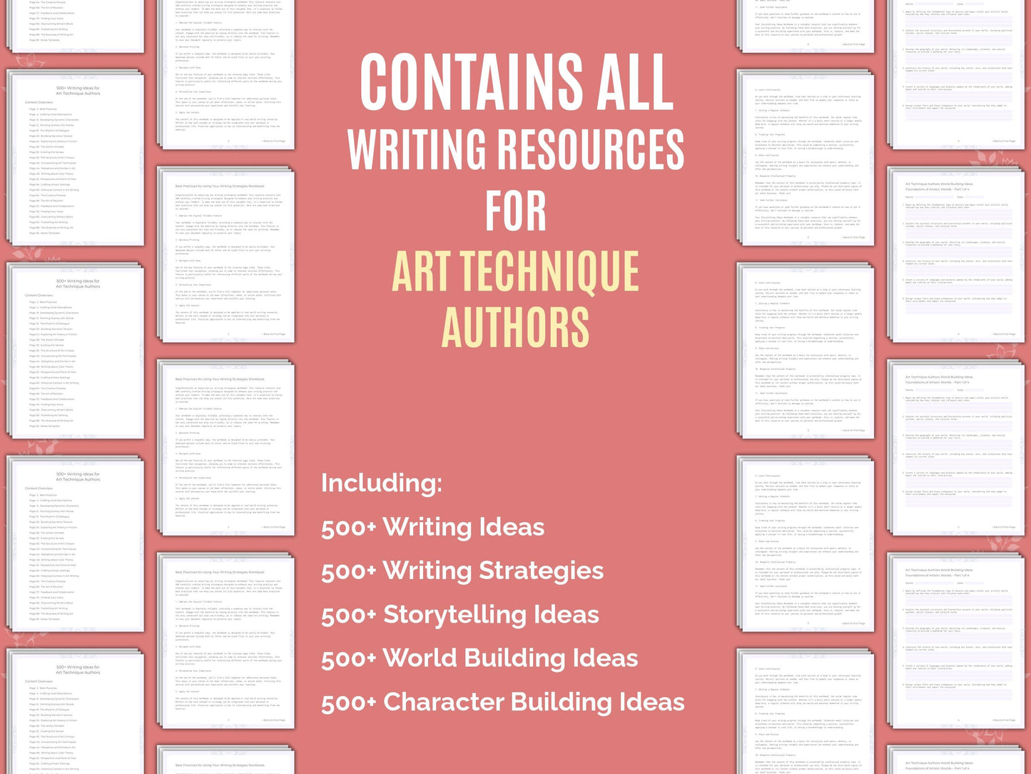 Art Technique Authors Writing Worksheets