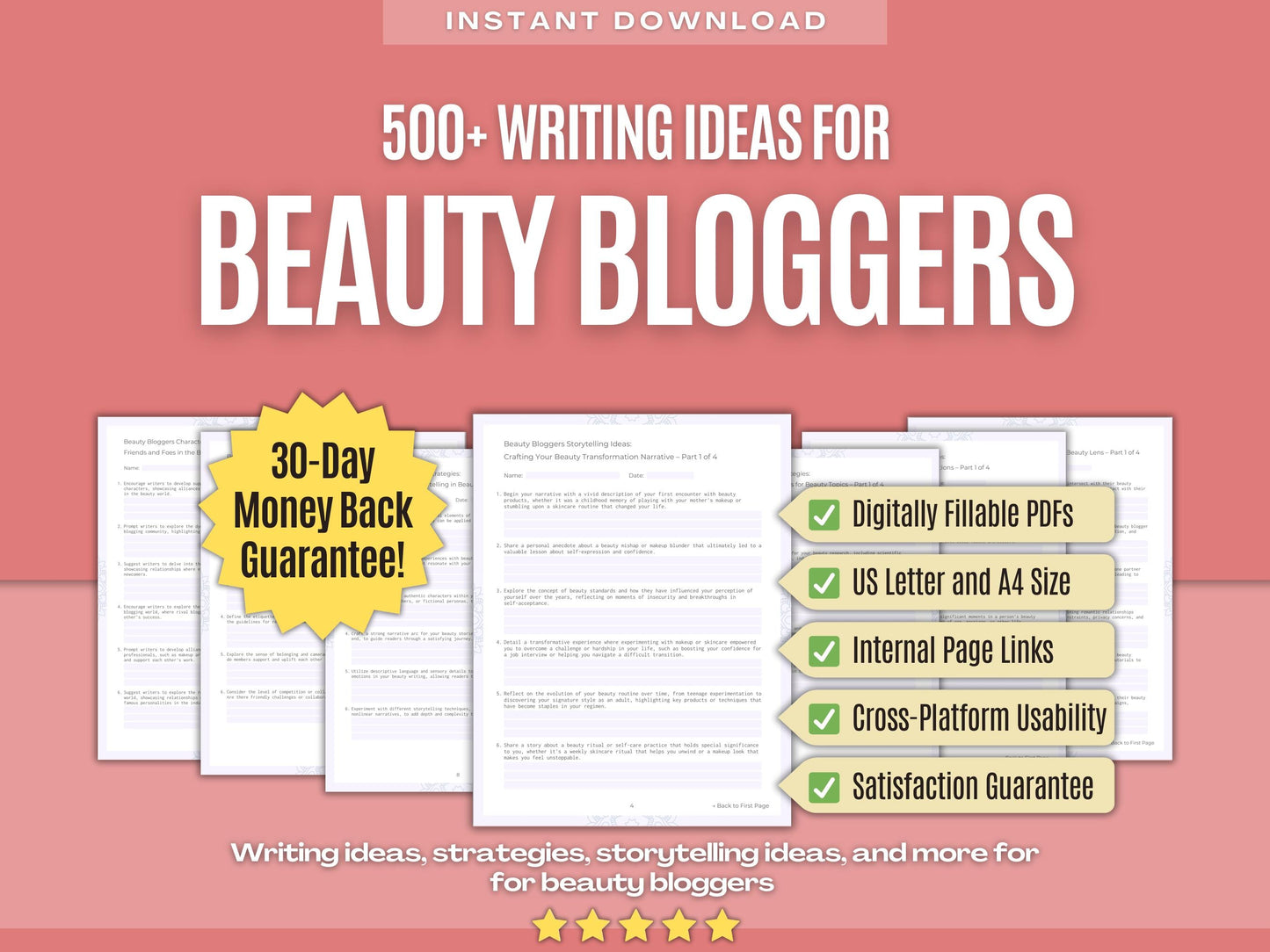 Beauty Bloggers Writing Workbooks