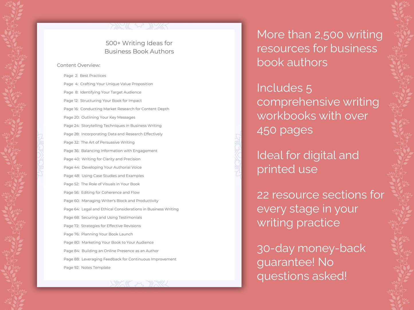 Business Book Authors Writing Templates