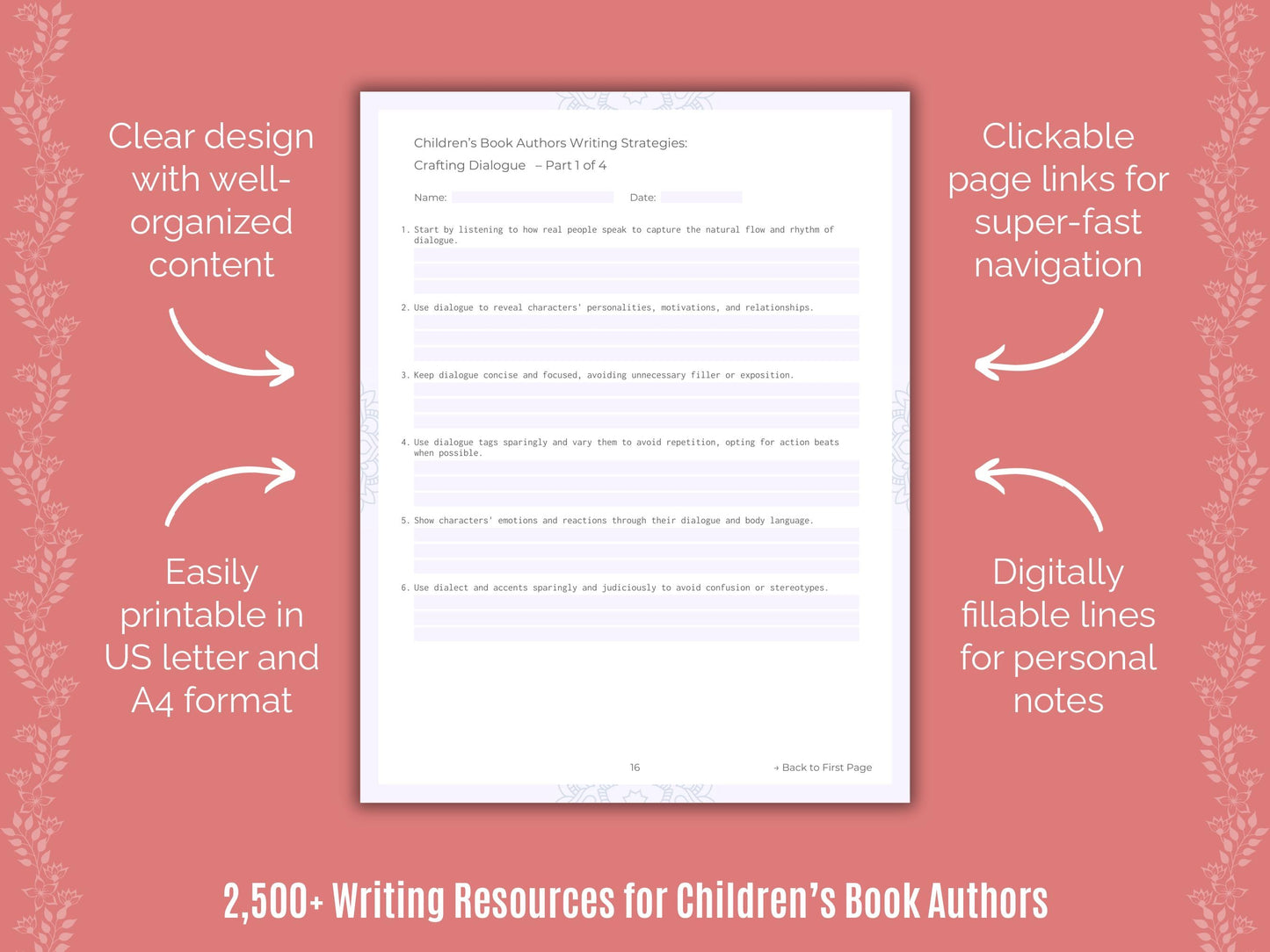 Children’s Book Authors Writing Cheat Sheets