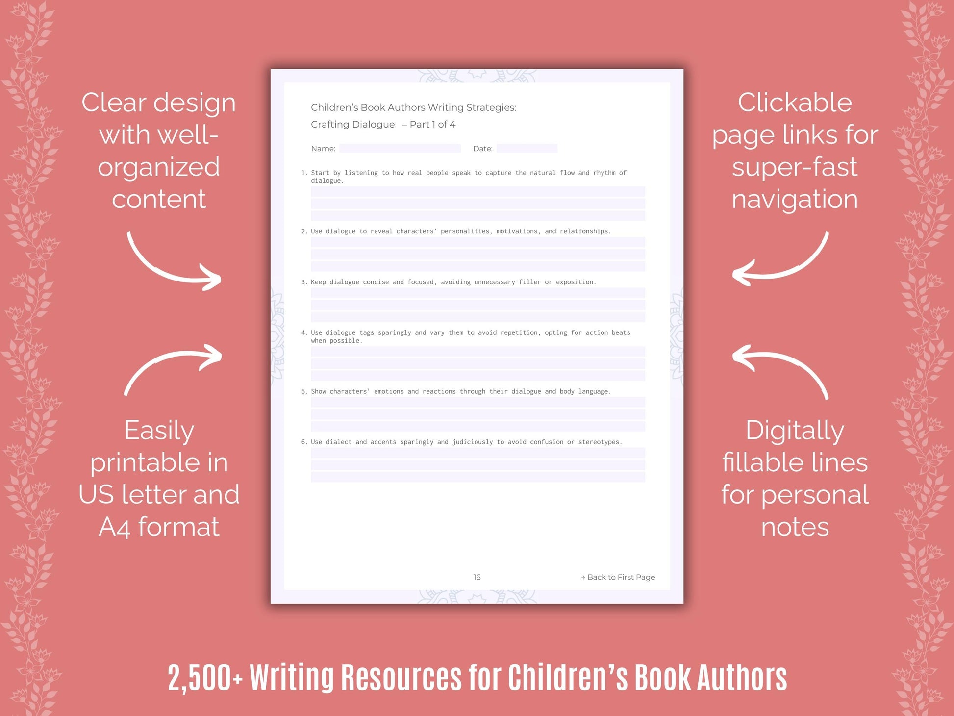 Children’s Book Authors Writing Cheat Sheets