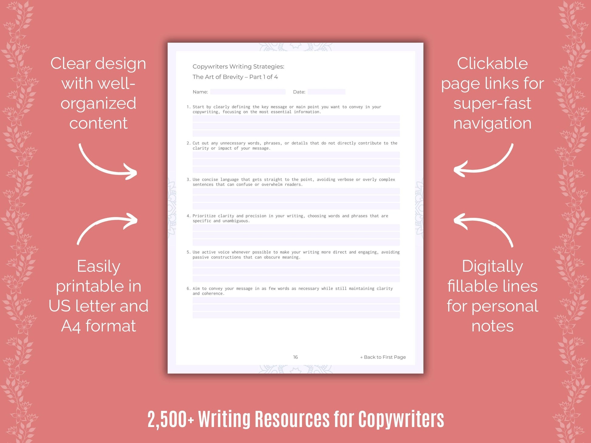 Copywriters Writing Cheat Sheets