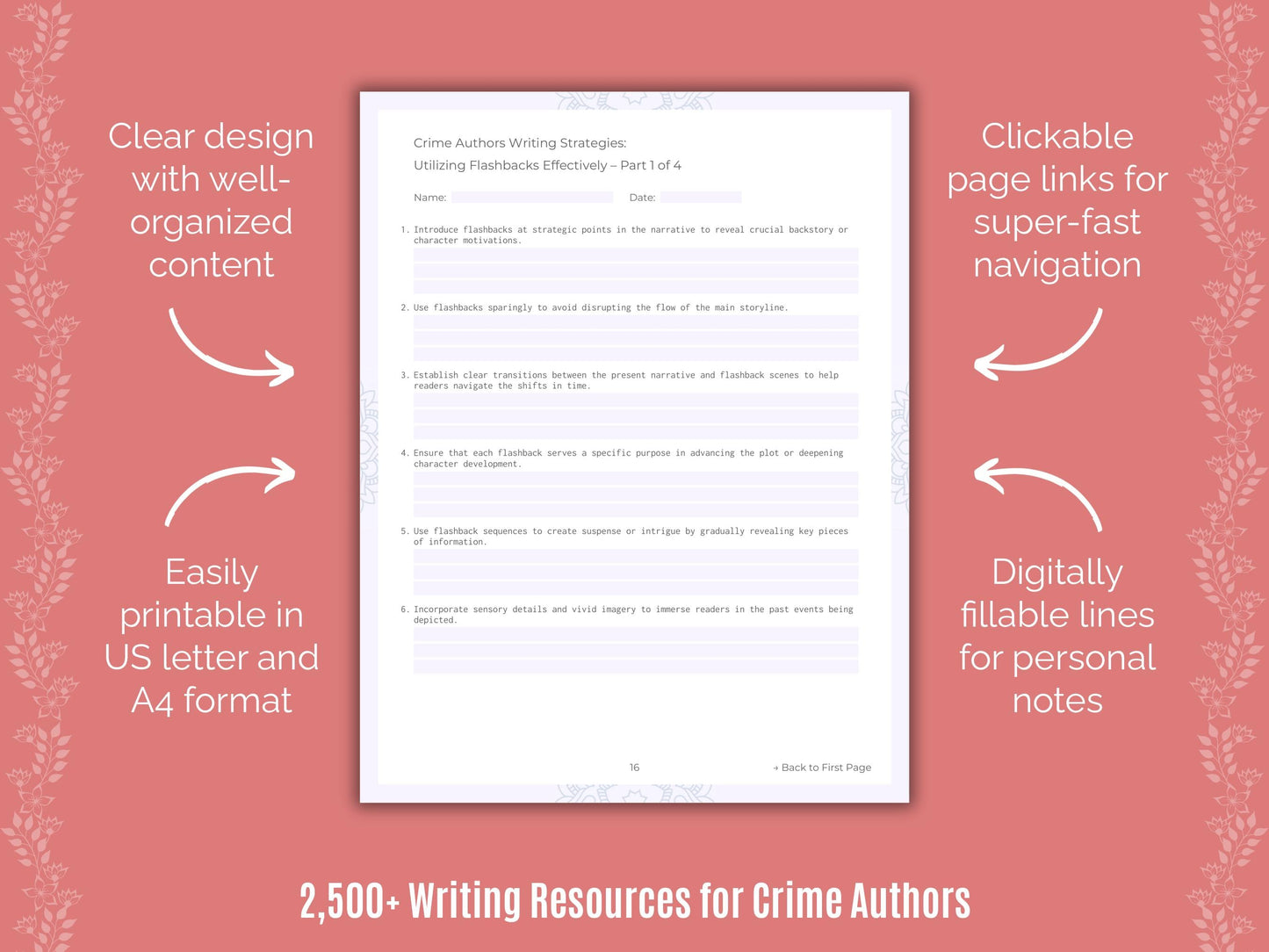 Crime Authors Writing Cheat Sheets