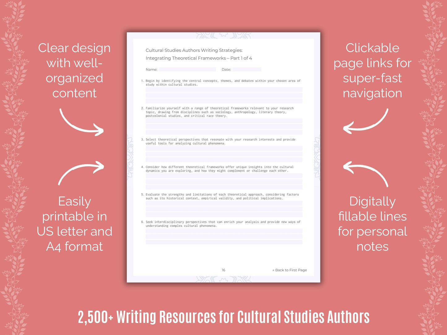 Cultural Studies Authors Writing Cheat Sheets