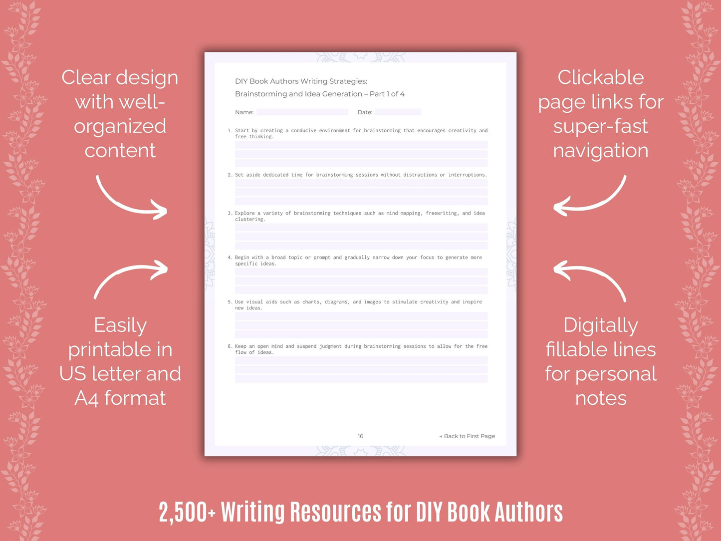 DIY Book Authors Writing Cheat Sheets