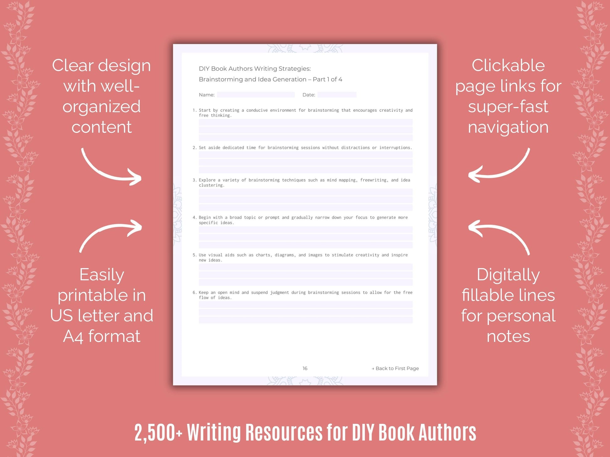 DIY Book Authors Writing Cheat Sheets