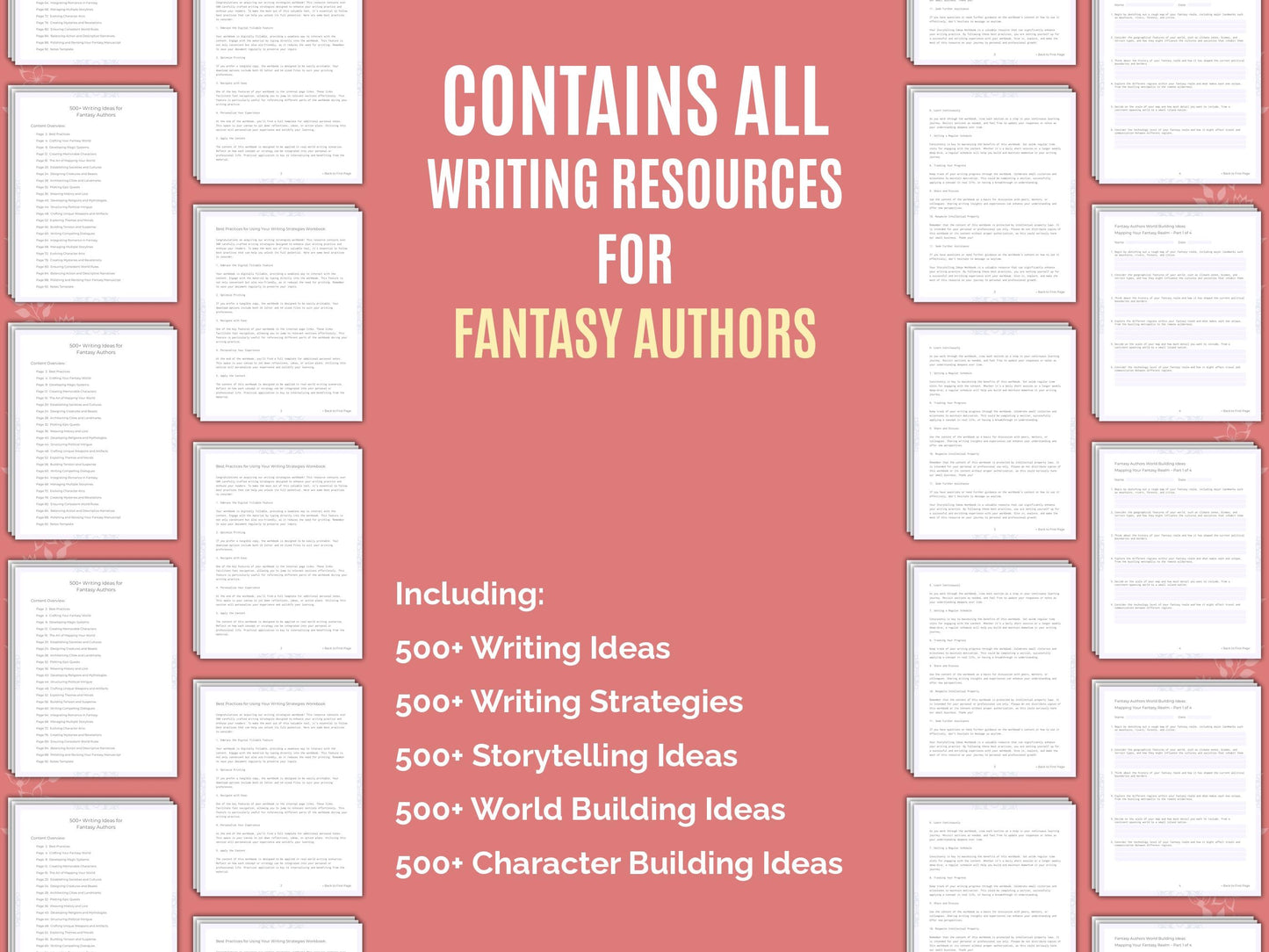 Fantasy Authors Writing Worksheets