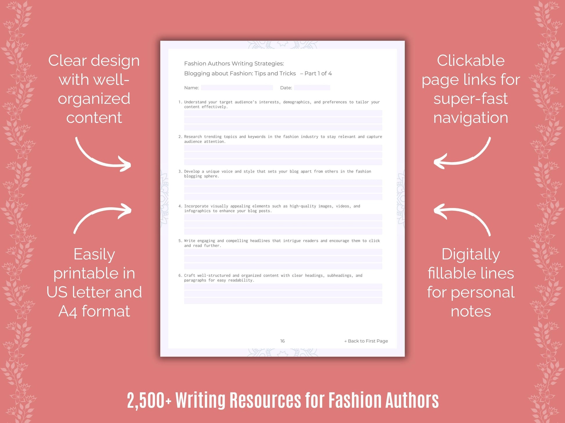 Fashion Authors Writing Cheat Sheets