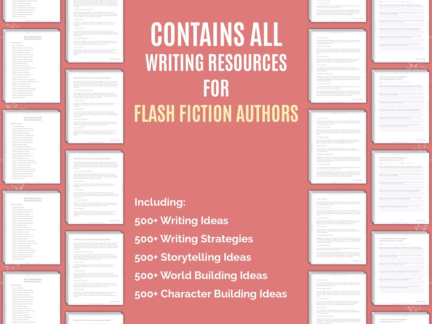 Flash Fiction Authors Writing Worksheets