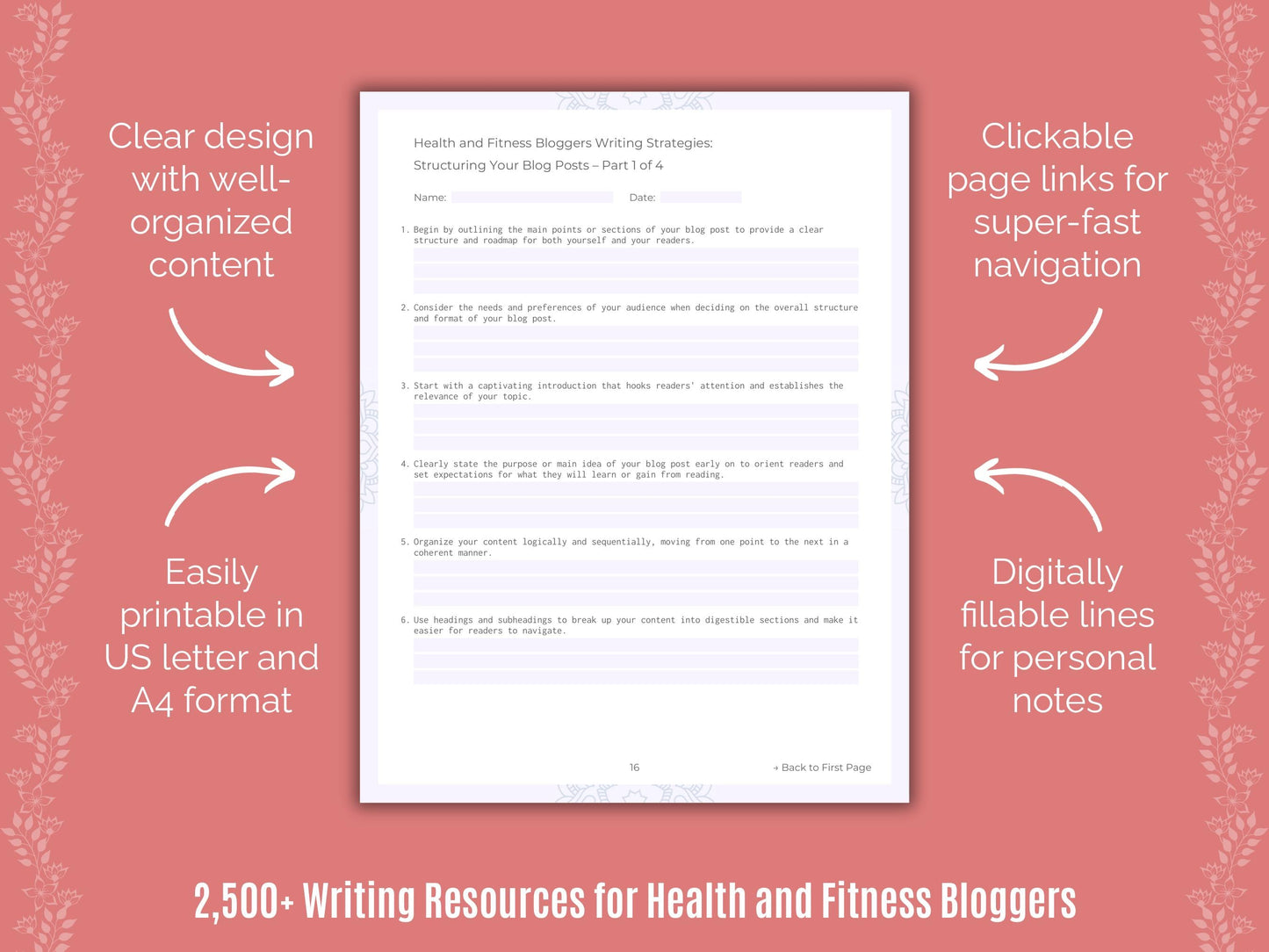 Health and Fitness Bloggers Writing Cheat Sheets