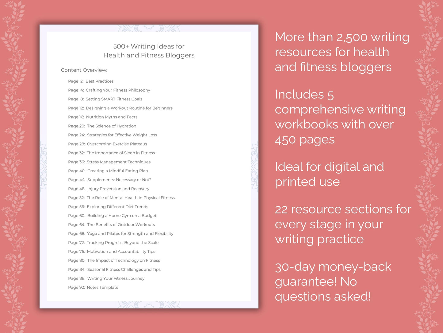 Health and Fitness Bloggers Writing Templates