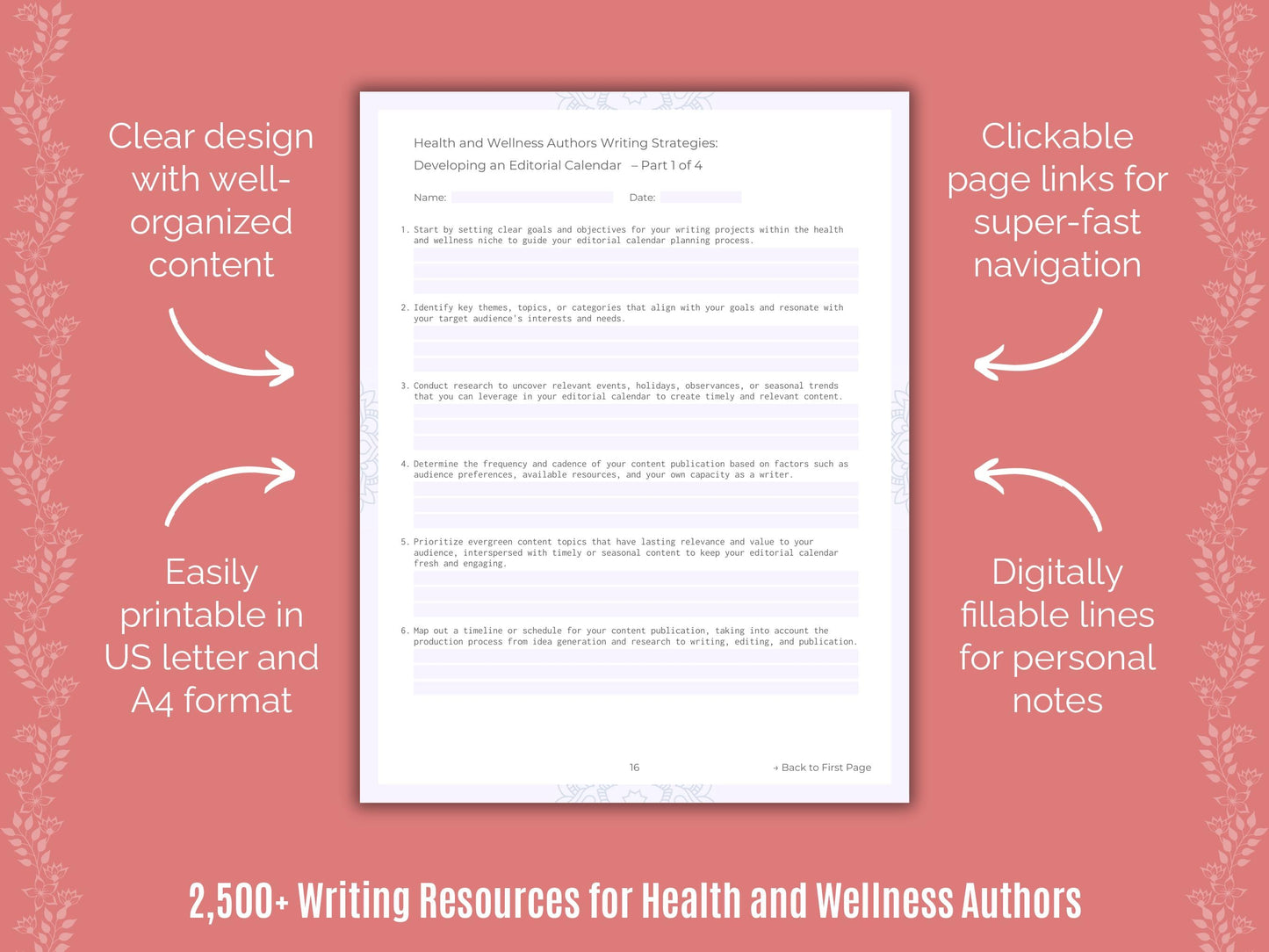 Health and Wellness Authors Writing Cheat Sheets