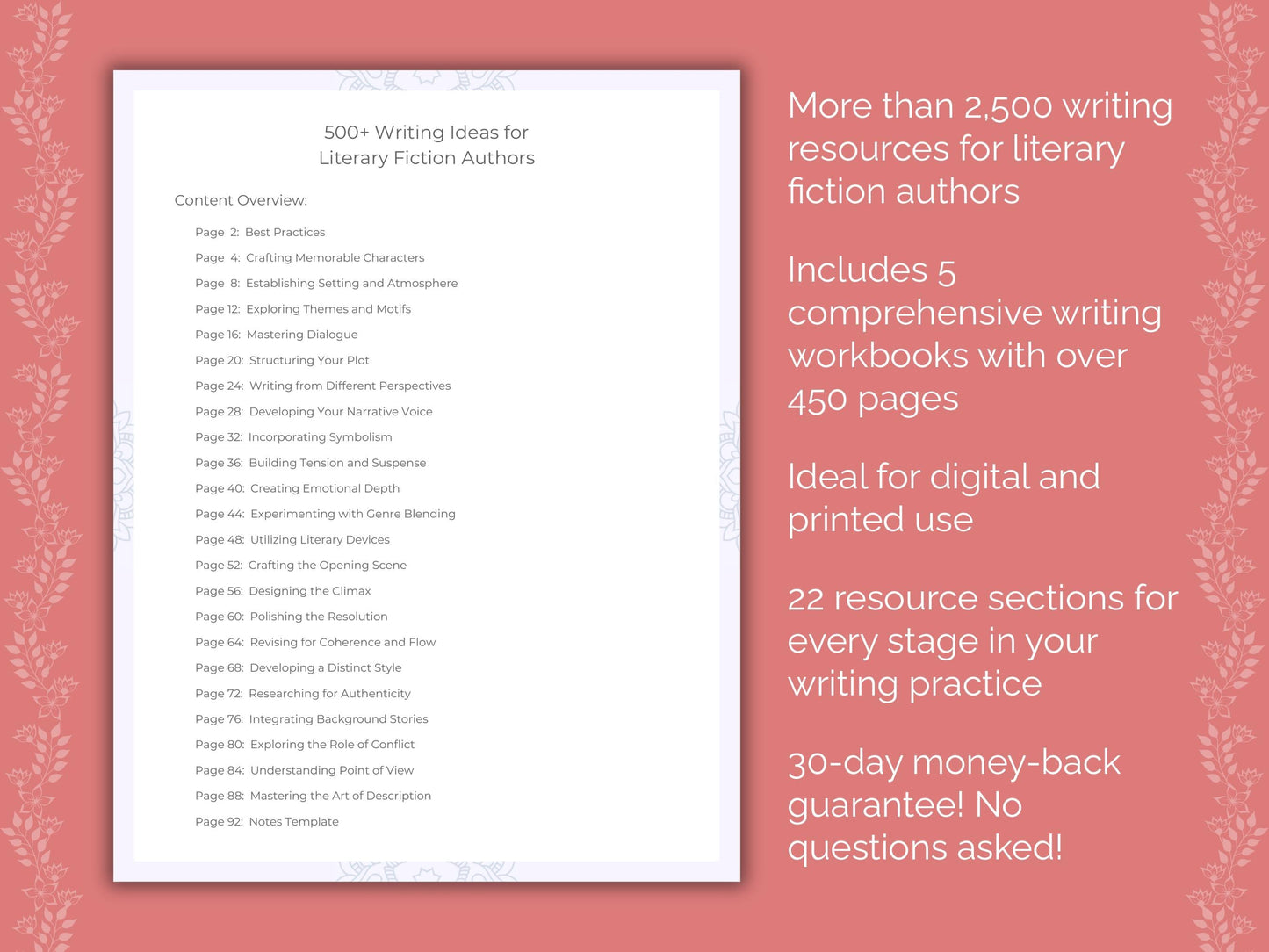 Literary Fiction Authors Writing Templates