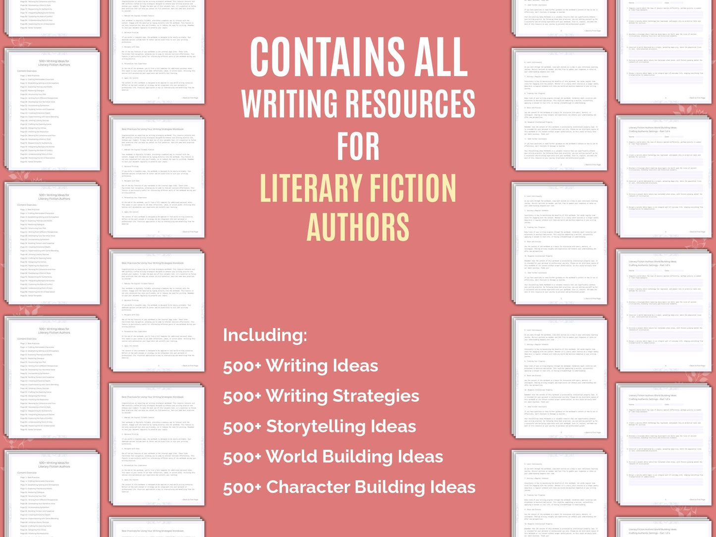 Literary Fiction Authors Writing Worksheets