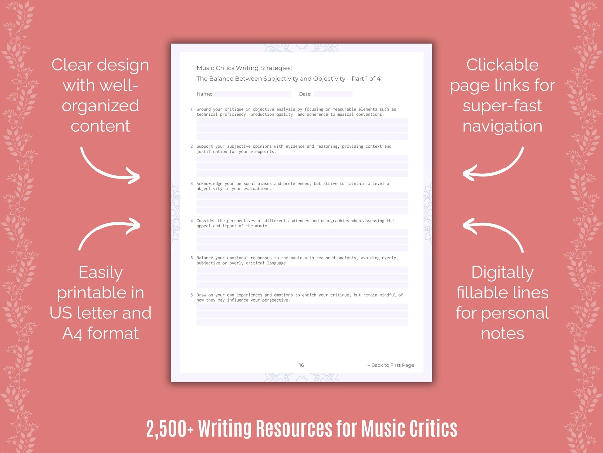 Music Critics Writing Cheat Sheets