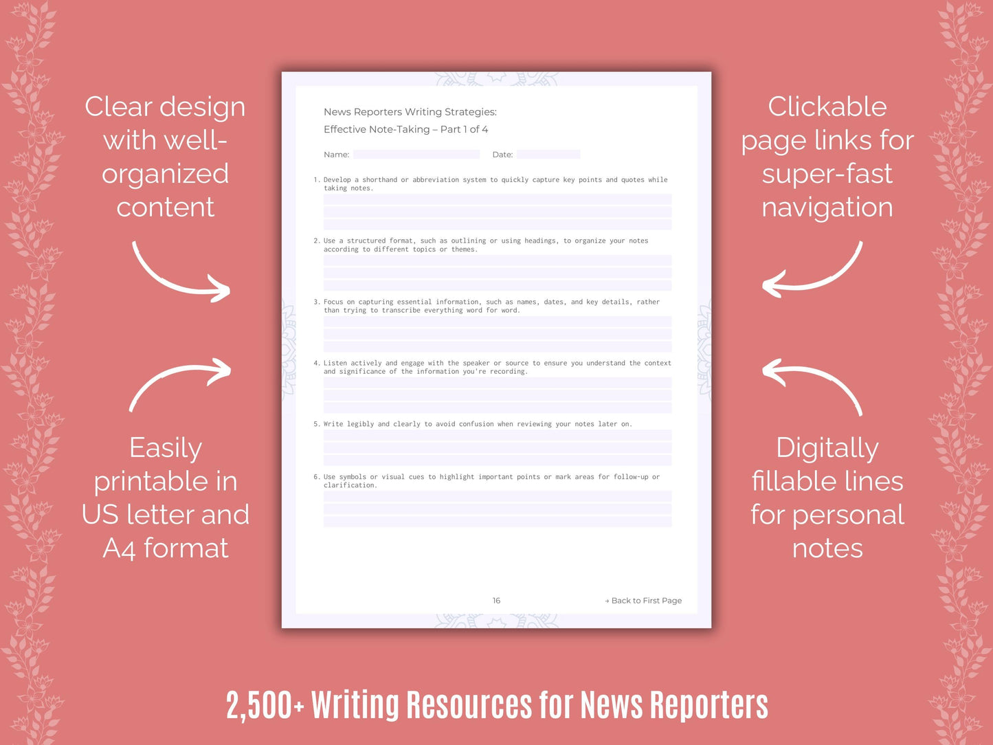 News Reporters Writing Cheat Sheets