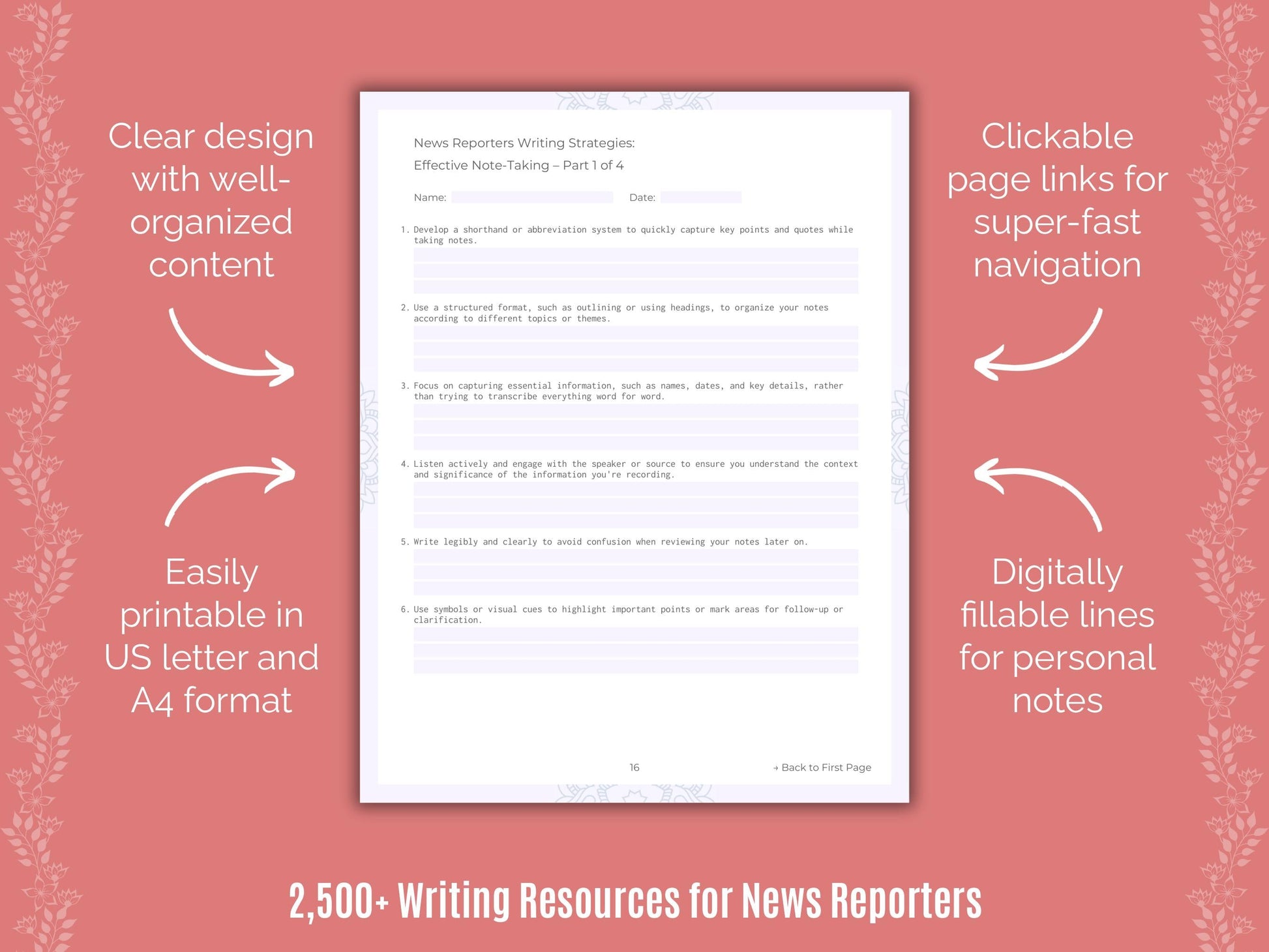 News Reporters Writing Cheat Sheets