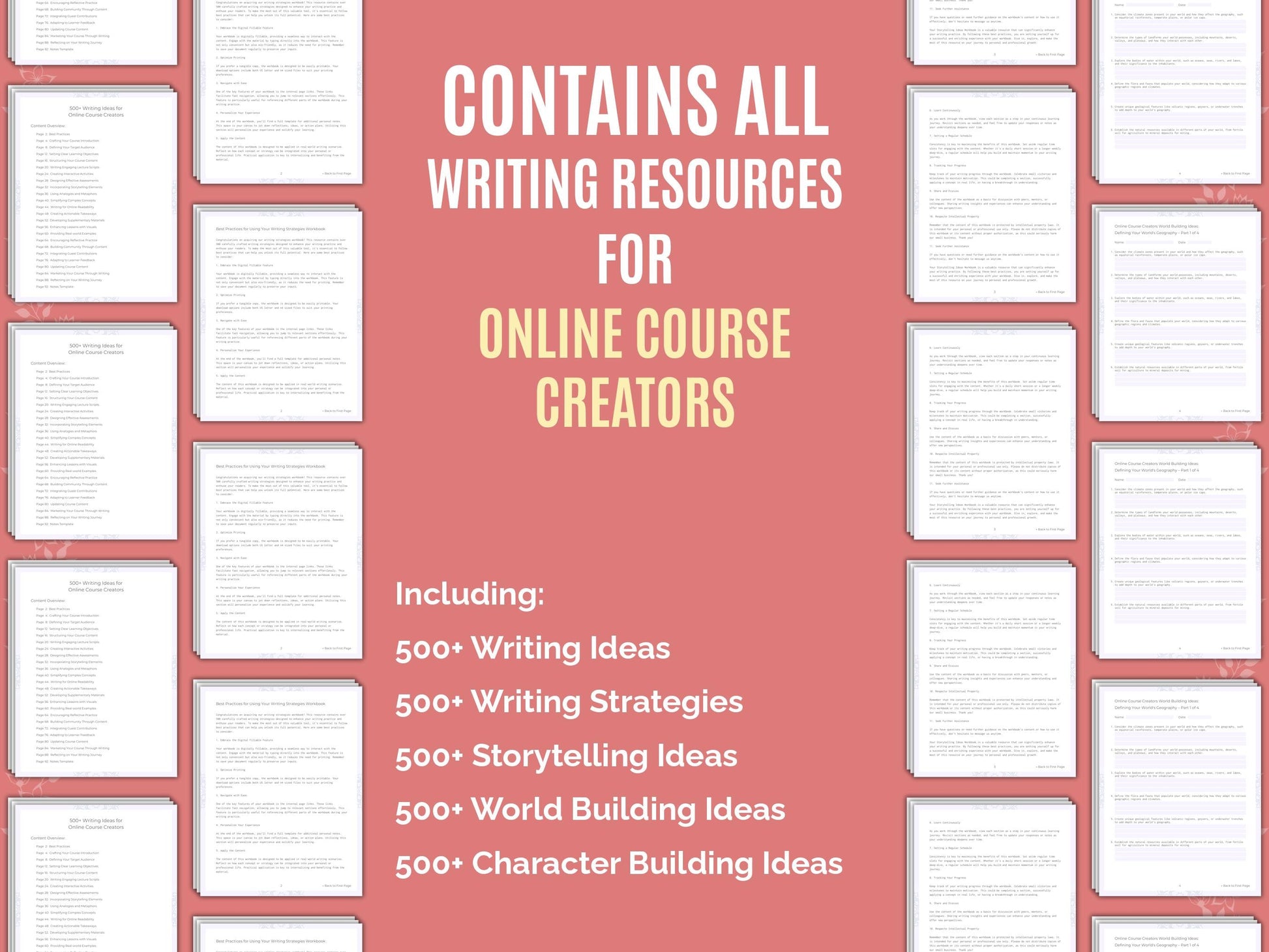 Online Course Creators Writing Worksheets