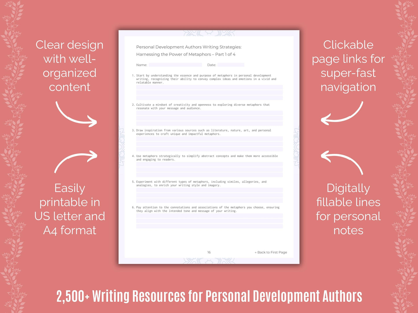 Personal Development Authors Writing Cheat Sheets