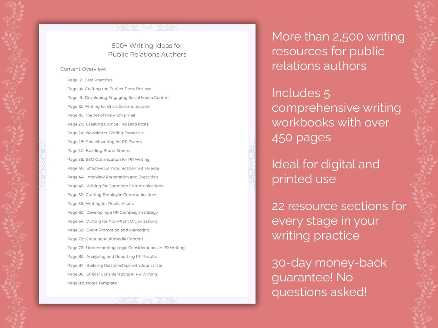 Public Relations Authors Writing Templates