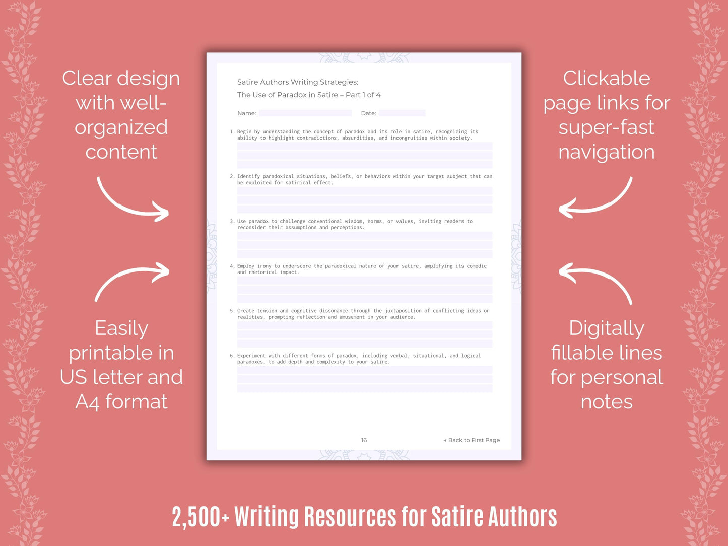 Satire Authors Writing Cheat Sheets