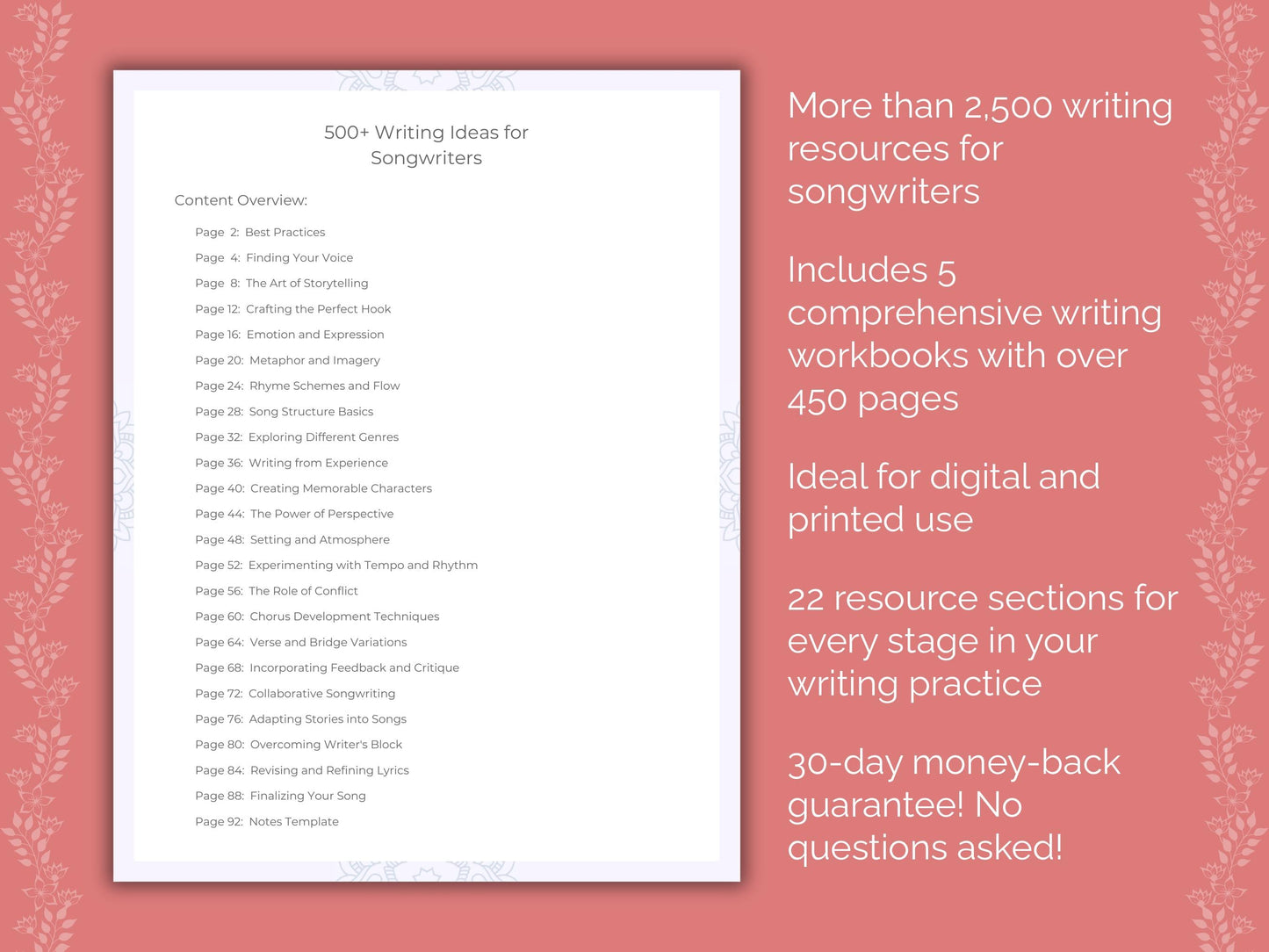 Songwriters Writing Templates