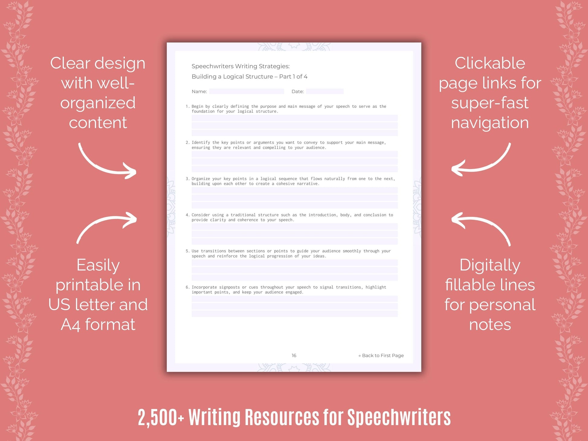 Speechwriters Writing Cheat Sheets