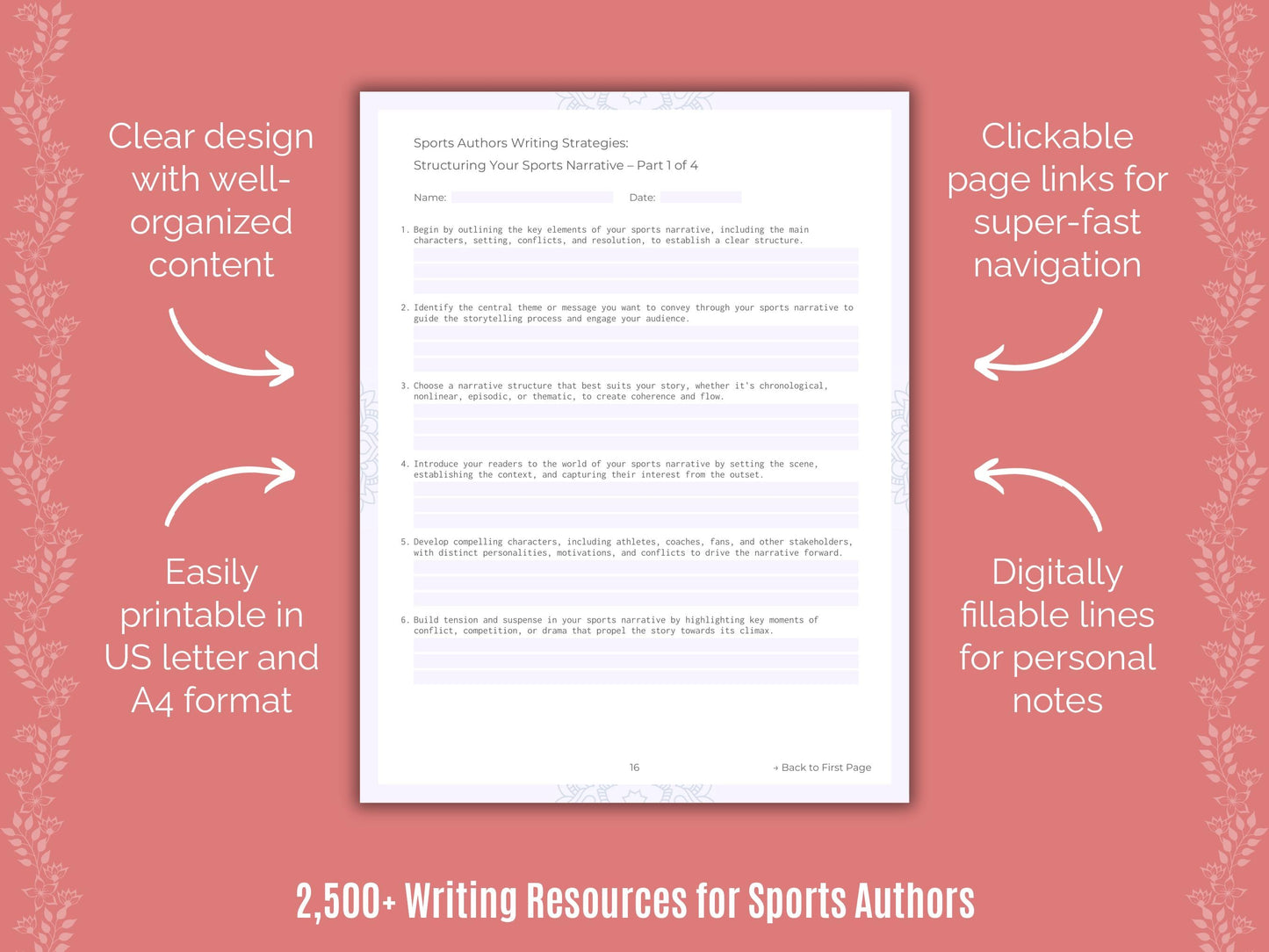 Sports Authors Writing Cheat Sheets