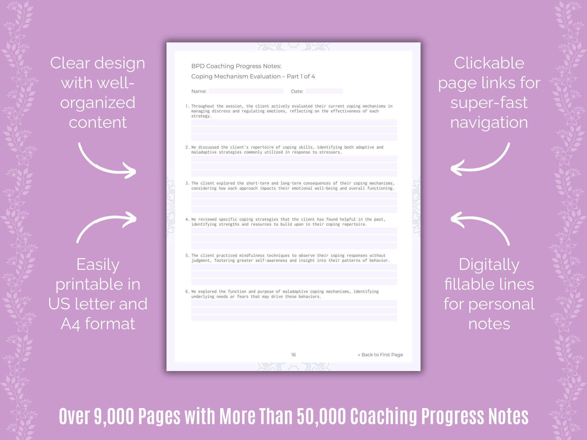 Coaching Progress Notes Content