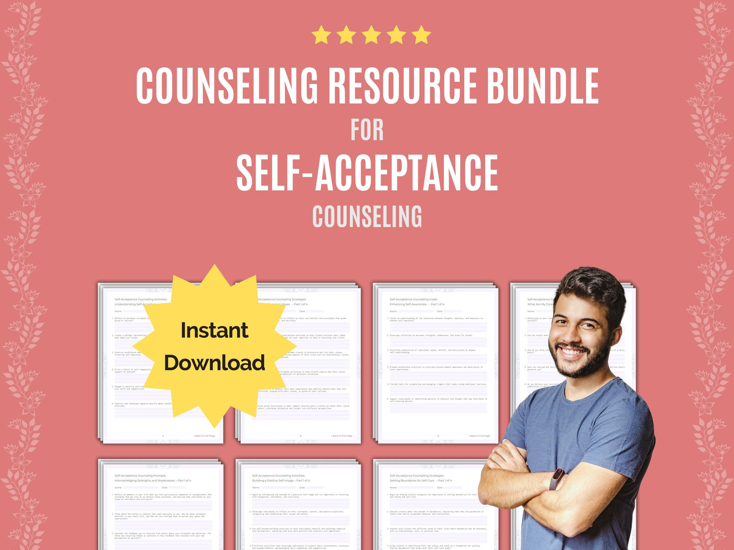 Self-Acceptance, Therapist, Counseling, Resource, Worksheet, Content, Therapy, Self-Acceptance Idea, Mental Health, Counselor, Self-Acceptance Tool, Template, Workbook