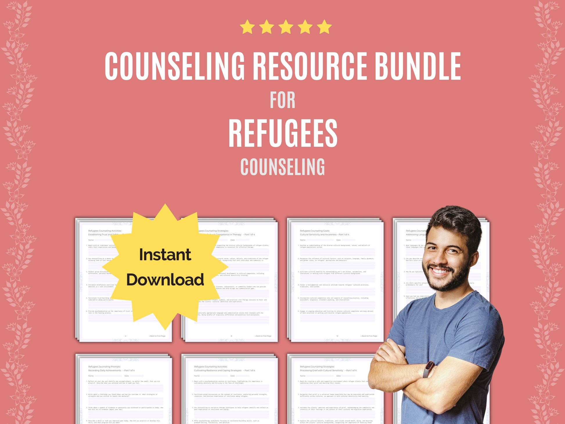 Refugees Workbook, Refugees Counseling, Mental Health, Counselor, Therapist, Refugees Resource, Refugees Worksheet, Refugees Therapy, Refugees Bundle, Refugees Content, Refugees Template, Refugees Idea, Refugees Tool