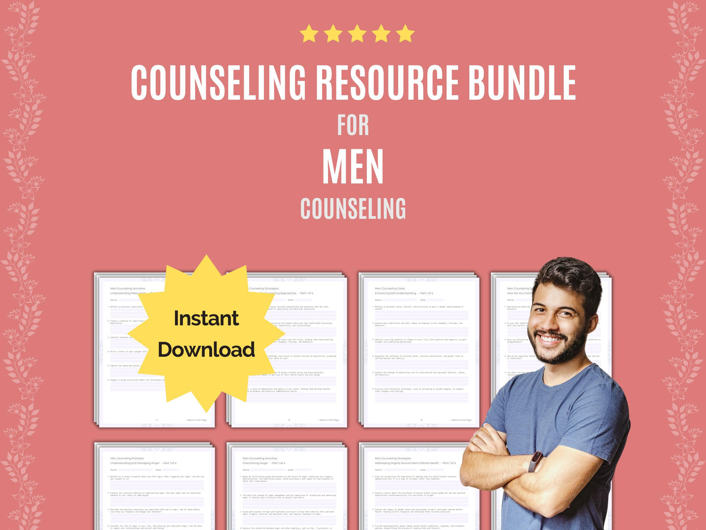 Men Resource, Mental Health, Men Idea, Men Workbook, Men Tool, Men Bundle, Therapist, Men Worksheet, Men Content, Men Therapy, Counselor, Men Counseling, Men Template