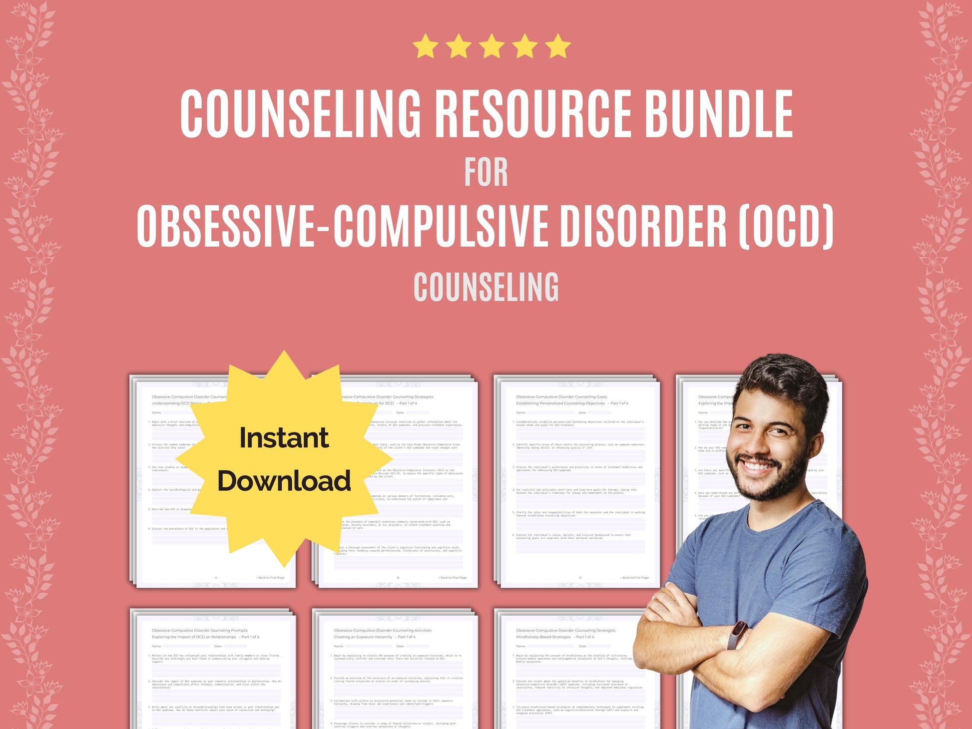OCD Workbook, Mental Health, Compulsive, OCD Resource, OCD Bundle, OCD Therapy, OCD Template, Counselor, OCD Counseling, Therapist, Disorder, OCD Worksheet, Obsessive