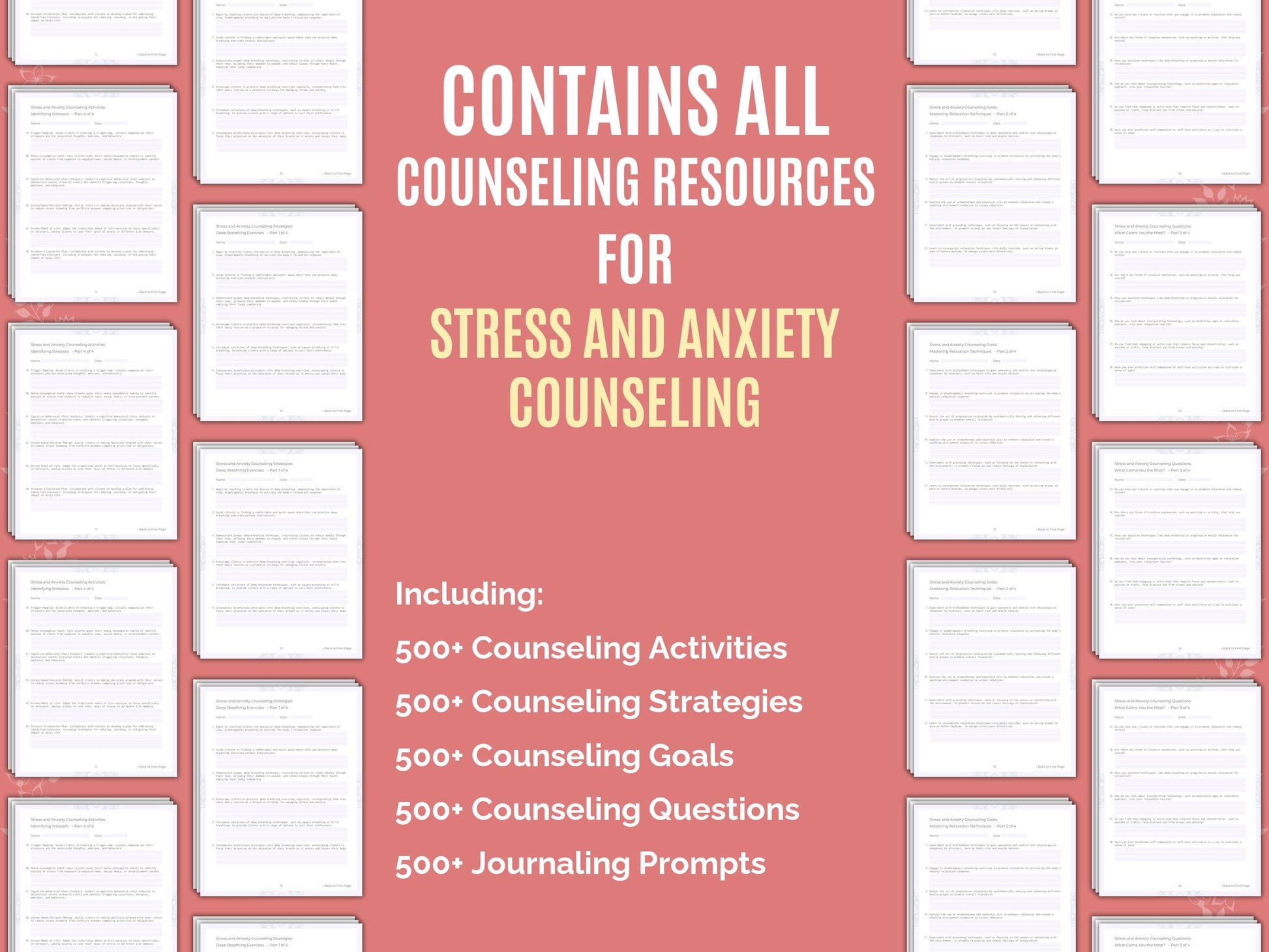 Mental Health, Stress Workbook, Anxiety, Stress Resource, Counselor, Stress Bundle, Stress Idea, Stress Therapy, Stress Tool, Stress Template, Therapist, Stress Worksheet, Stress Counseling