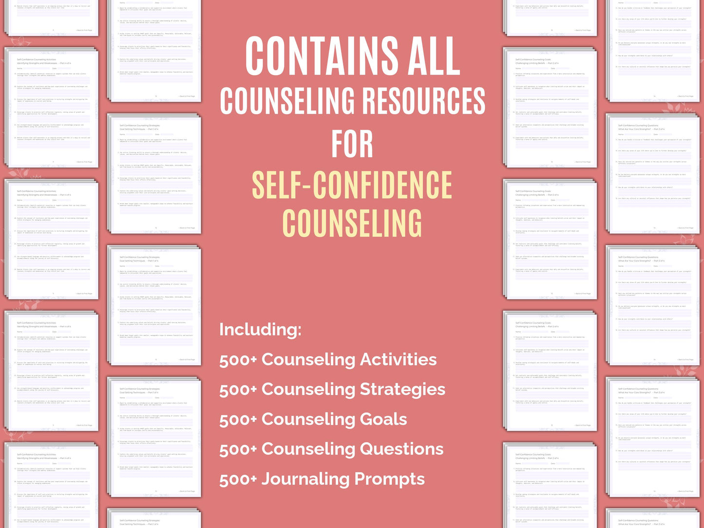 Counseling, Template, Self-Confidence Idea, Self-Confidence Tool, Workbook, Therapy, Resource, Mental Health, Content, Self-Confidence, Therapist, Counselor, Worksheet