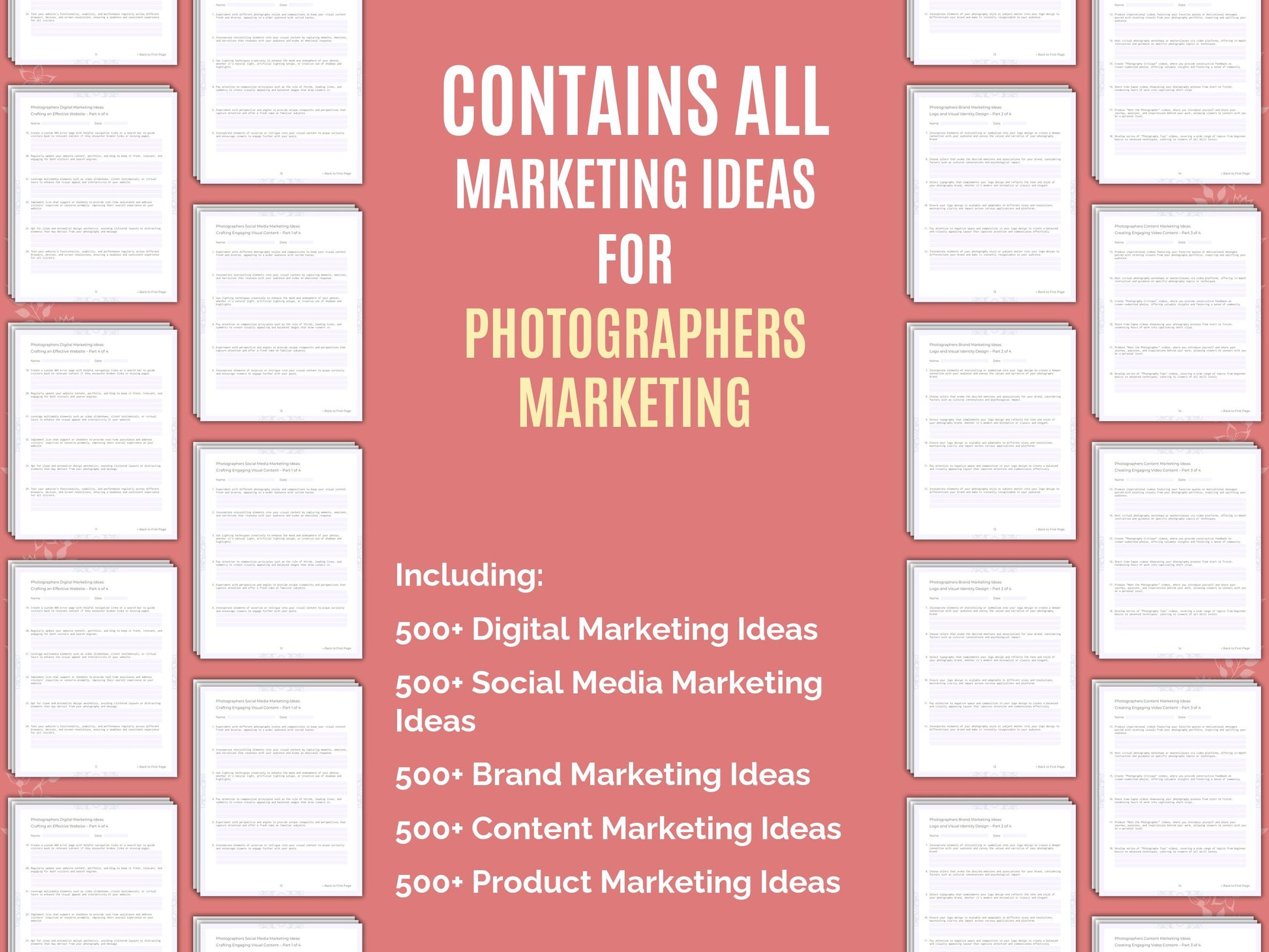 Product Marketing Ideas Worksheets