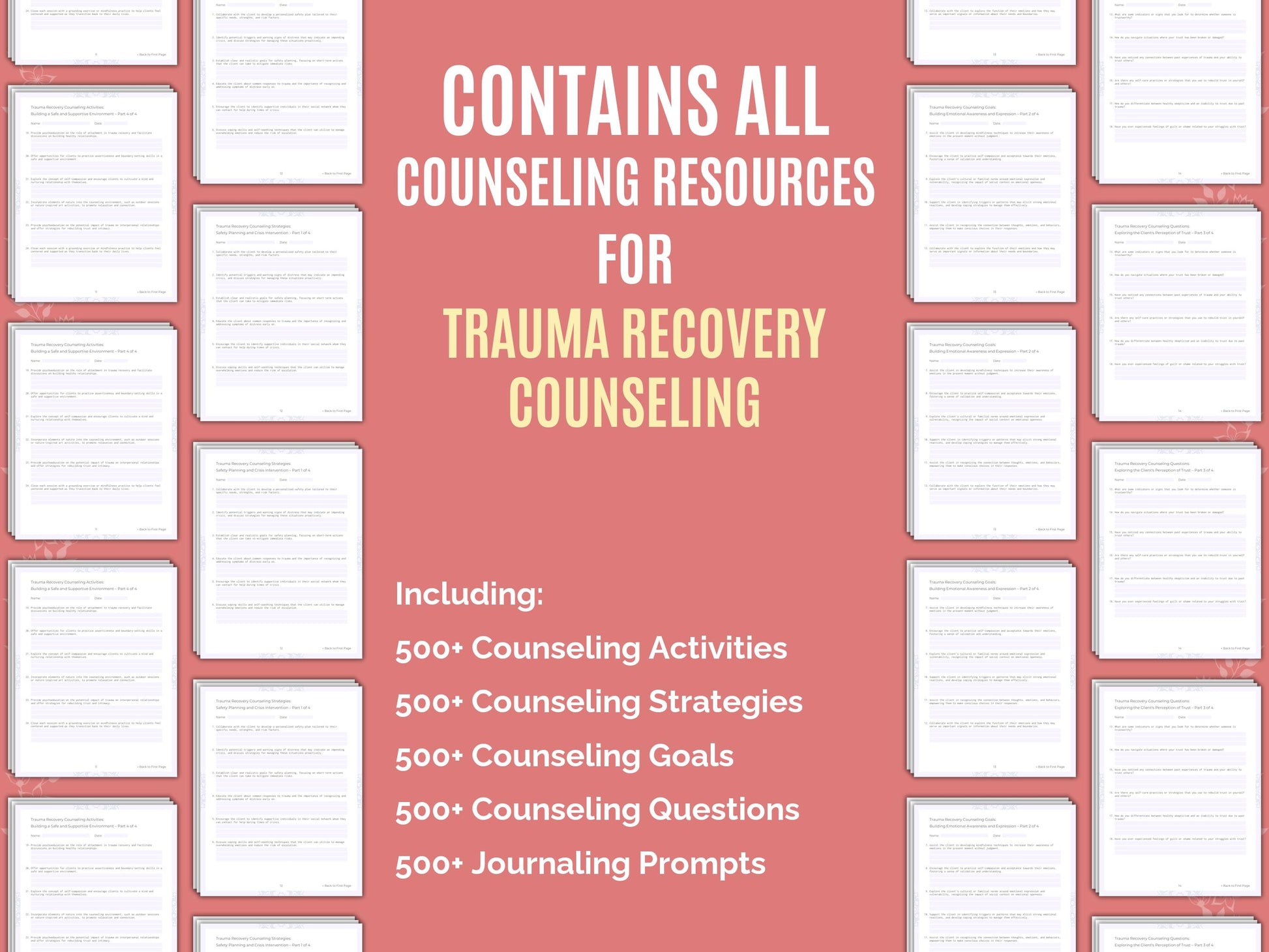 Trauma Resource, Trauma Therapy, Therapist, Trauma Tool, Trauma Workbook, Counselor, Mental Health, Recovery, Trauma Worksheet, Trauma Template, Trauma Bundle, Trauma Counseling, Trauma Idea