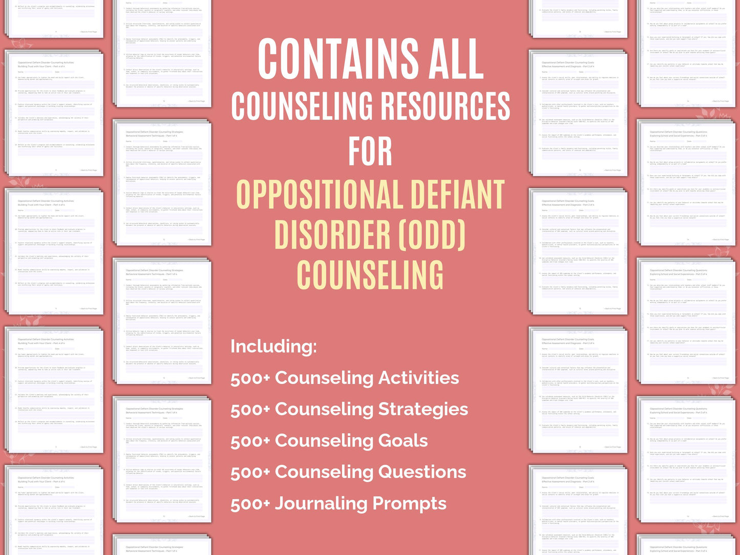 ODD Resource, ODD Worksheet, Defiant, Therapist, ODD Bundle, ODD Therapy, Counselor, Oppositional, Mental Health, ODD Template, ODD Counseling, Disorder, ODD Workbook