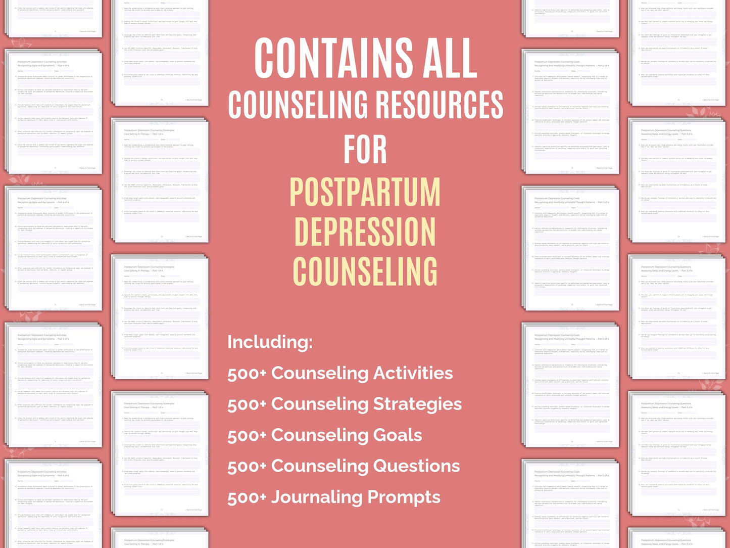 Counselor, Postpartum Therapy, Postpartum Template, Mental Health, Postpartum Worksheet, Postpartum Idea, Postpartum, Counseling, Postpartum Workbook, Postpartum Resource, Therapist, Depression, Postpartum Bundle