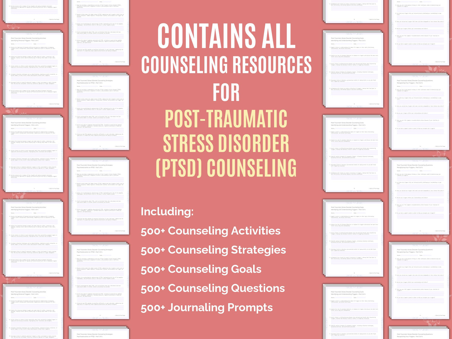 PTSD Workbook, PTSD Bundle, Therapist, PTSD Worksheet, Traumatic, Post, PTSD Counseling, Mental Health, PTSD Therapy, PTSD Resource, Stress, Counselor, PTSD Template