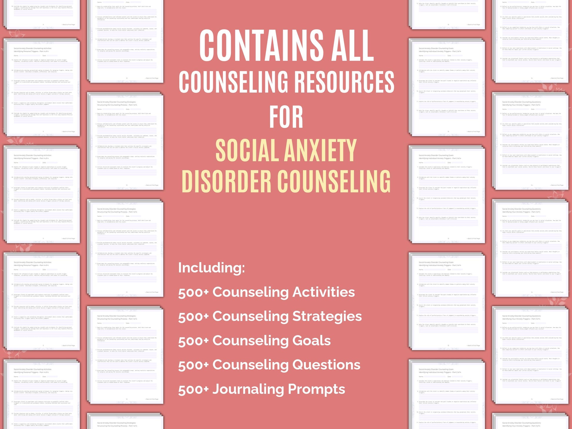 Therapist, Social Counseling, Social Template, Disorder, Anxiety, Social Workbook, Social Therapy, Mental Health, Social Worksheet, Social Bundle, Counselor, Social Idea, Social Resource