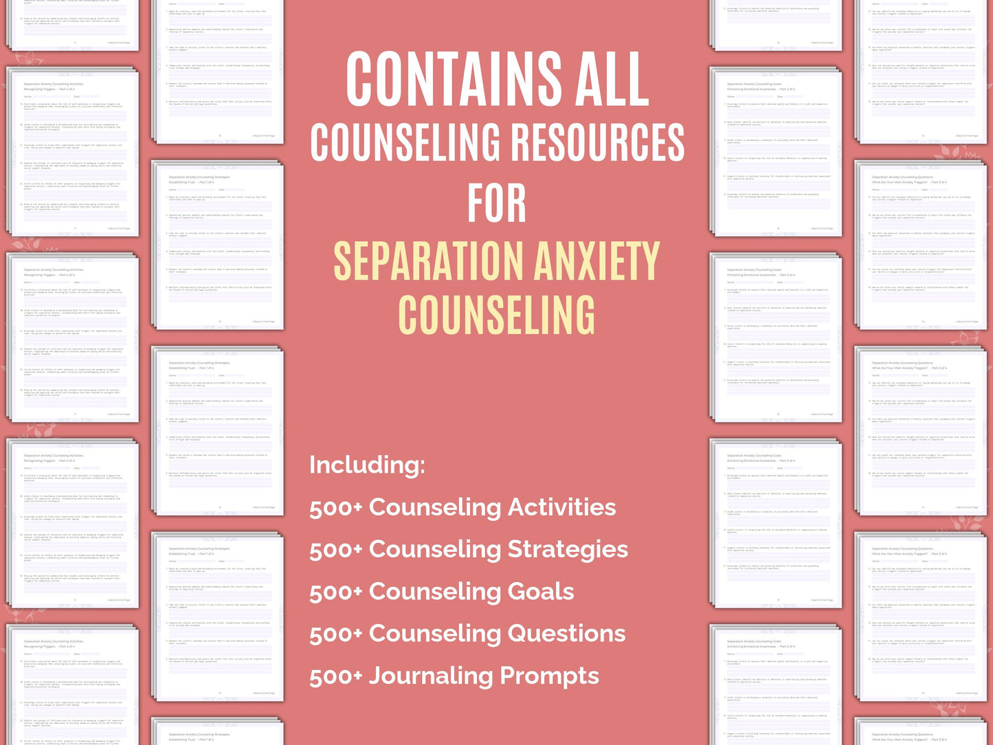 Anxiety, Mental Health, Separation, Separation Idea, Separation Worksheet, Separation Resource, Separation Workbook, Separation Bundle, Therapist, Separation Template, Counseling, Counselor, Separation Therapy