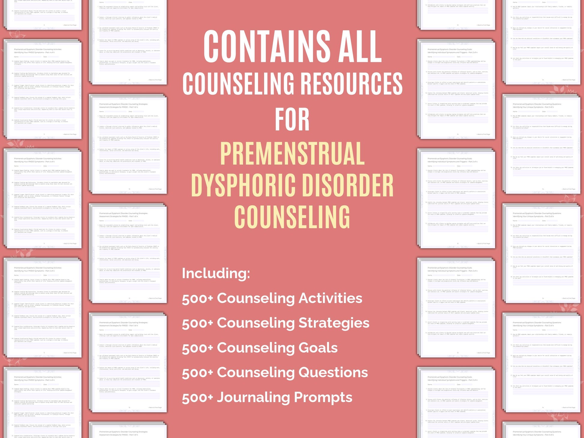 Workbook, Resource, Template, Worksheet, Premenstrual Therapy, Counseling, Dysphoric, Disorder, Mental Health, Premenstrual Bundle, Premenstrual, Counselor, Therapist