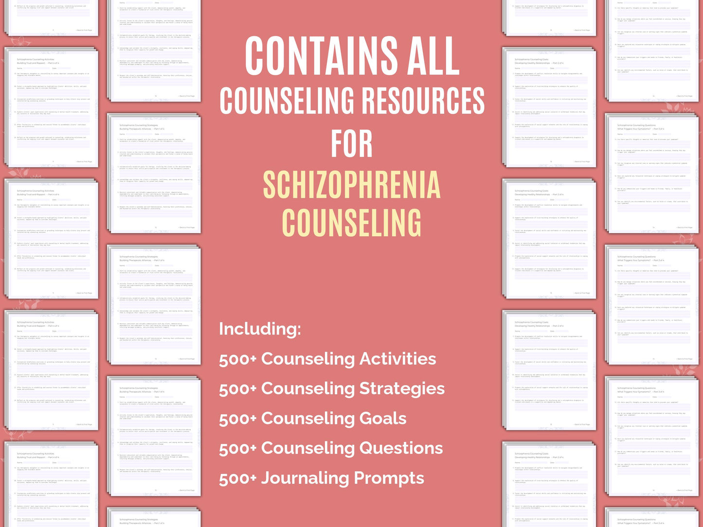 Template, Therapist, Resource, Workbook, Schizophrenia Tool, Schizophrenia, Schizophrenia Bundle, Therapy, Worksheet, Schizophrenia Idea, Mental Health, Counseling, Counselor