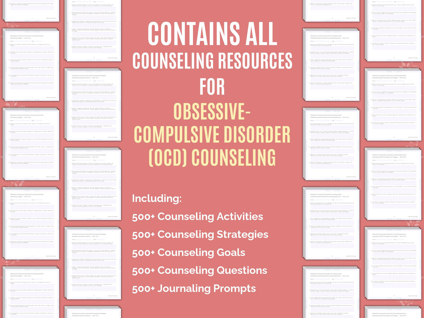 OCD Worksheet, OCD Workbook, Counselor, OCD Resource, Compulsive, OCD Bundle, Disorder, OCD Counseling, OCD Therapy, Therapist, Obsessive, Mental Health, OCD Template