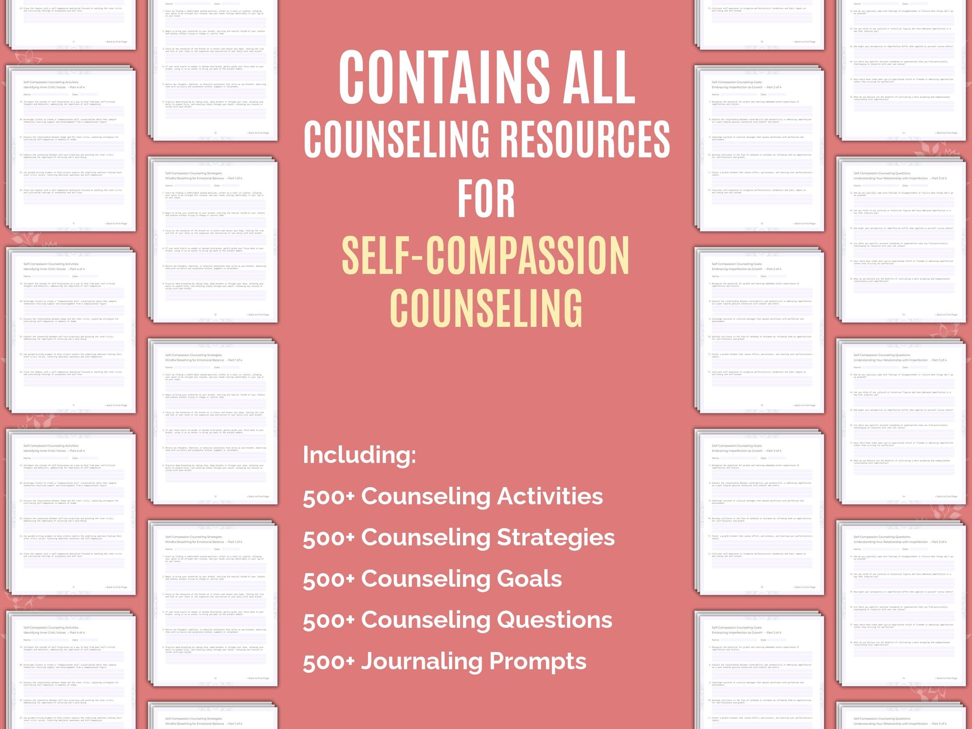 Therapist, Self-Compassion Tool, Template, Workbook, Self-Compassion, Self-Compassion Idea, Content, Counselor, Counseling, Mental Health, Therapy, Resource, Worksheet