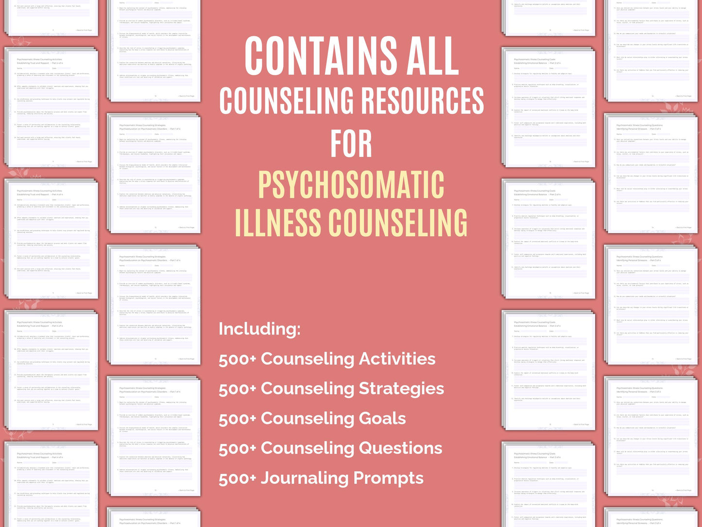 Resource, Counseling, Therapist, Psychosomatic Bundle, Illness, Psychosomatic, Psychosomatic Idea, Counselor, Therapy, Mental Health, Workbook, Template, Worksheet