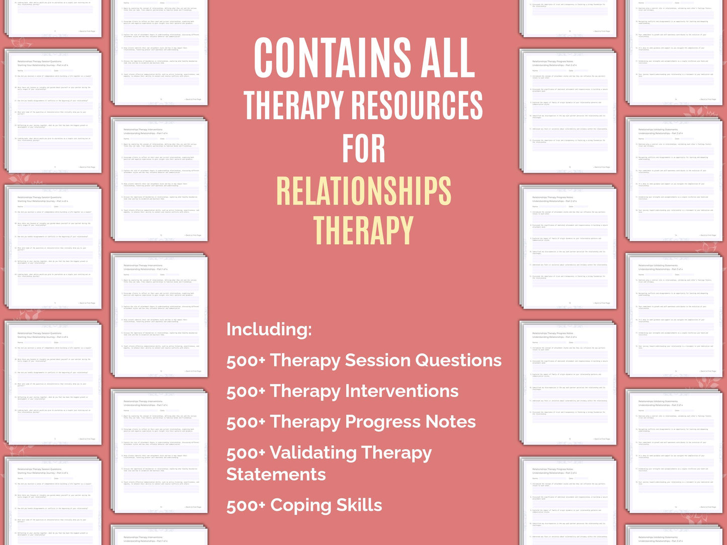 Validating Therapy Statements Worksheets
